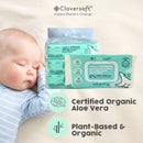 Cloversoft Unbleached Bamboo Pure Water Organic Baby Wipes 3 X 70 Sheets