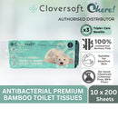 Cloversoft Unbleached Bamboo Toilet Tissues 3 Ply 10 X 200 Sheets