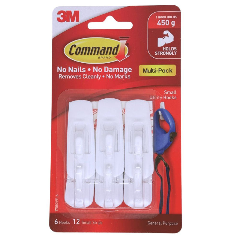 3M Command Small Hooks Value Pack 6 Hooks/12 Strips/0.45 Kg