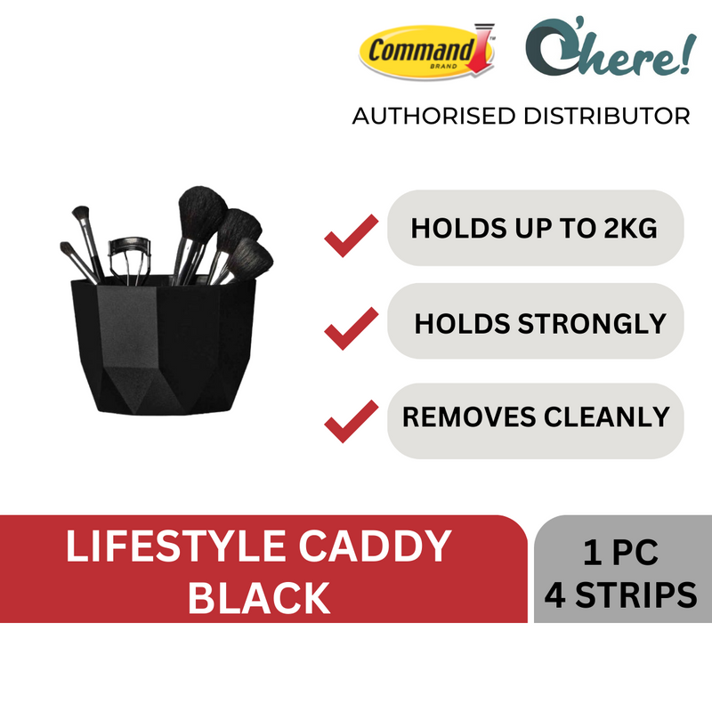 3M Command Caddy 17719B, Black, Medium, Lifestyle Series