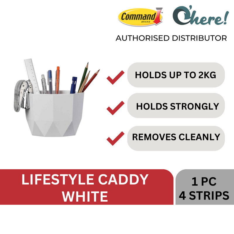 3M Command Caddy 17719, White, Medium, Lifestyle Series