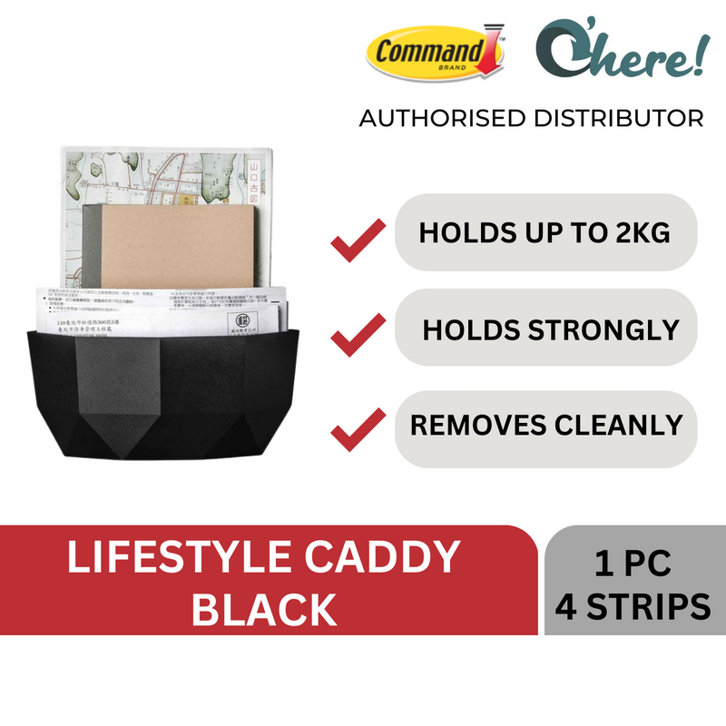 3M Command Caddy 17720B, Black, Large, Lifestyle Series