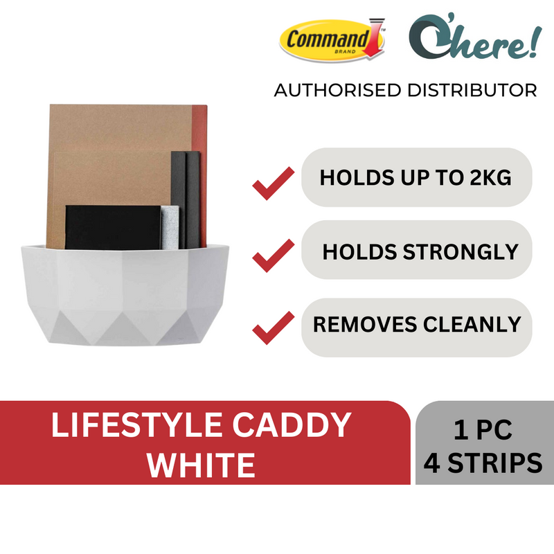 3M Command Caddy 17720, White, Large, Lifestyle Series