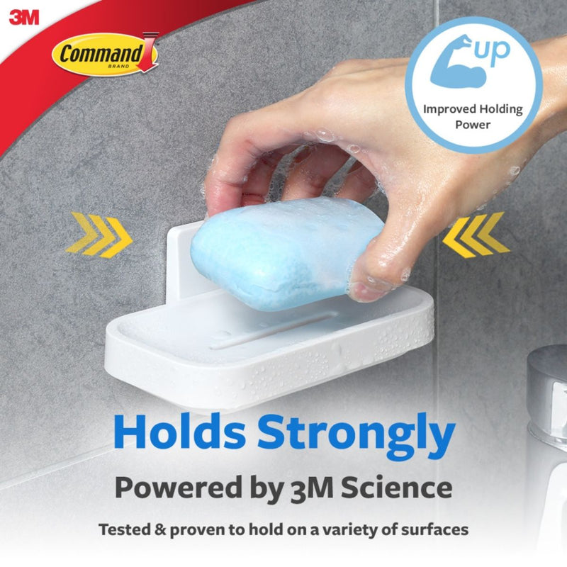 3M Command Bathroom Soap Dish 17728 Holds Up to 1kg Water Resistant