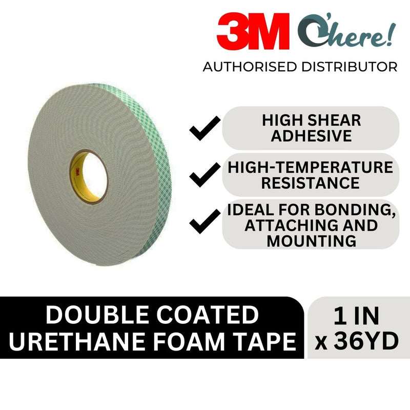 3M Double Coated Foam Tape 4026, 1in x 36 Yards