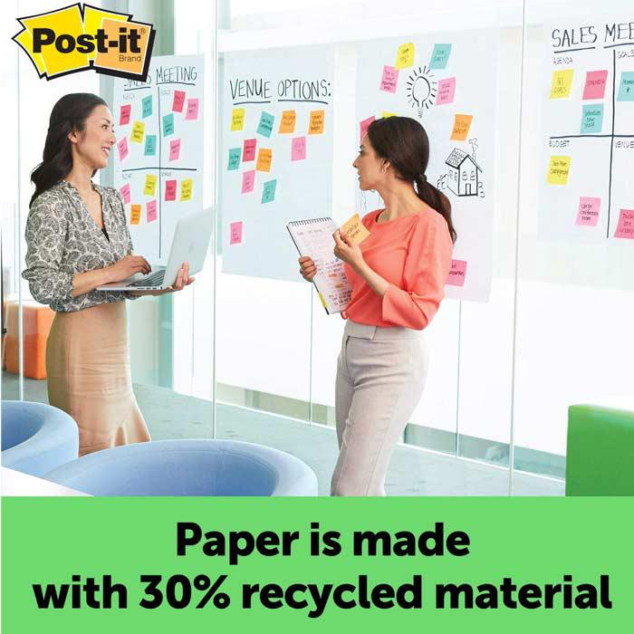 3M Post-it Recycle Easel Pad, White, 63.5x76.2cm, 2 Pads, 30 Sheets/Pad