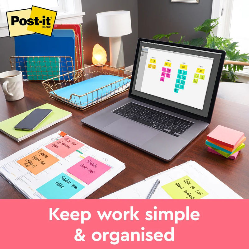 3M Post-it Original Sticky Note 3x3 inch Poptimistic, 10 Pads, 100 Sheets/Pad