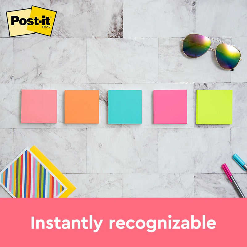 3M Post-it Original Sticky Note 3x3 inch Poptimistic, 10 Pads, 100 Sheets/Pad