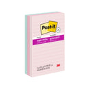 3M Post-it Super Sticky Recycled Notes, 4in x 6in, Bali Collection, Lined, 3 Pads/Pack, 90 Sheets/Pad, Total 270 Sheets