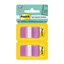 3M Post-it Tape Flags Purple Dual Dispenser 1'' x 1.71'', 100 Sheets, 680-PU2
