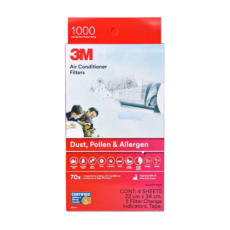 3M Filtrete Dust Pollen Allergen Aircon Filter Red 22 X34 cm