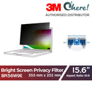 3M Bright Screen Privacy Filter for 15.6in Full Screen Laptop, 353mm x 202mm, 16:9, BP156W9E
