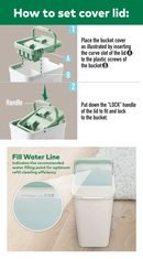 3M Scotch Brite Compact Hands-Free Flat Mop with Bucket