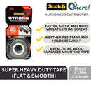 3M Scotch Super Heavy Duty Tape for Metal, Glass, Tiles & Woods, Flat & Smooth Surfaces 19 mm X 1.5 Meter