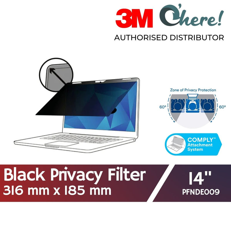 3M Touch Privacy Filter for Dell Latitude 14in Infinity Display Laptop with 3M COMPLY Flip Attach, 316 mm x 185 mm, 16:9, PFNDE009
