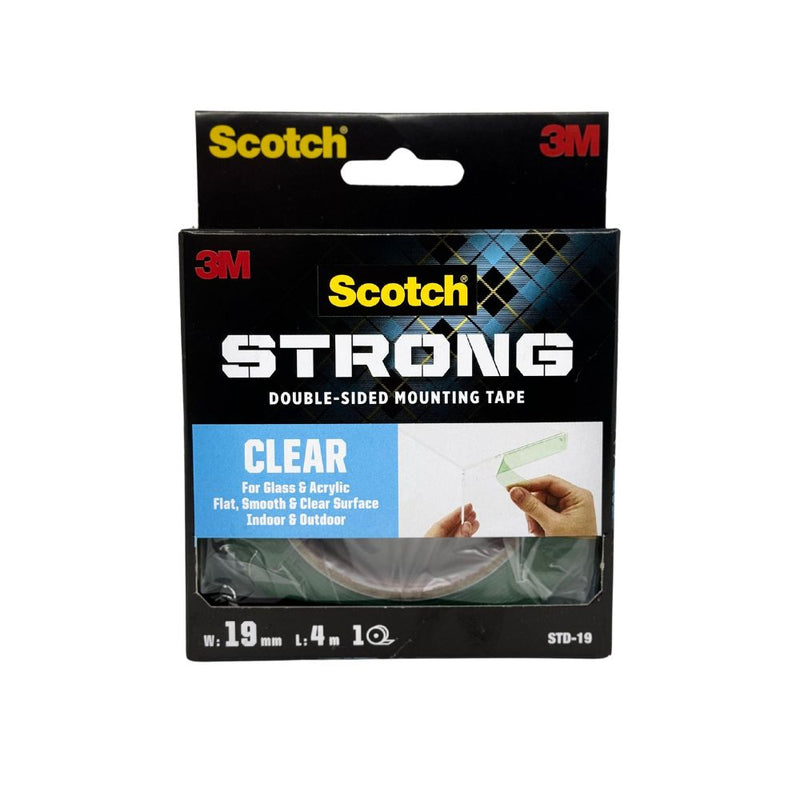 3M Scotch Super Heavy Duty Tape for Glass & Acrylic - Flat, Smooth & Clear Surfaces Transparent 19 mm X 4 Meter