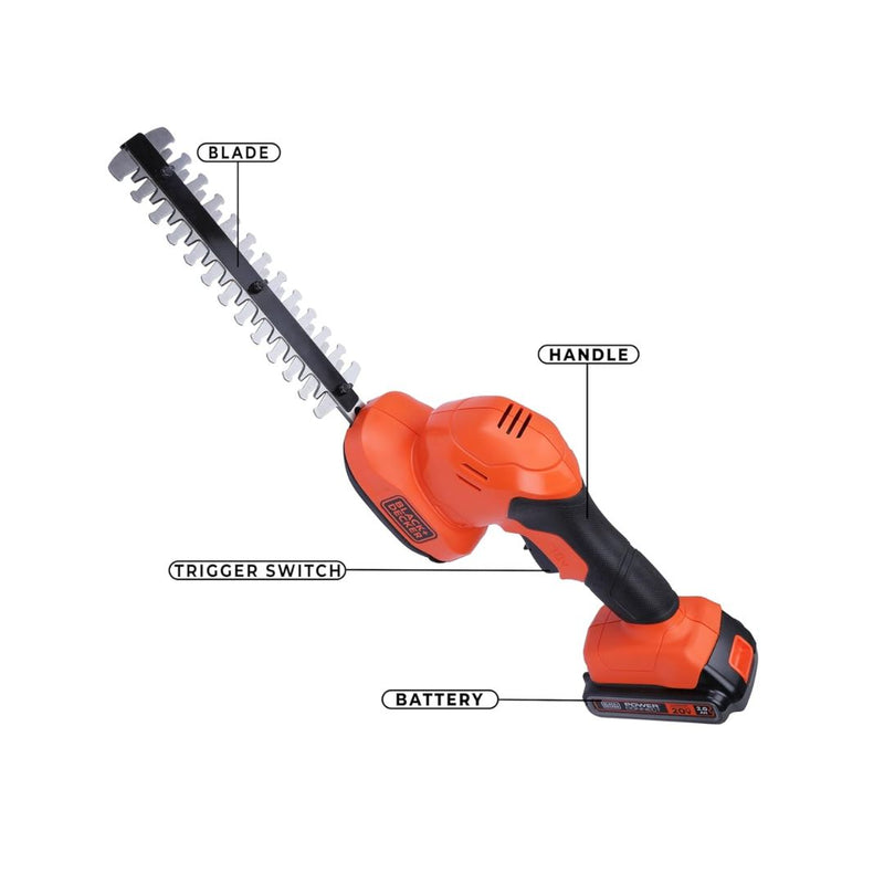 Black and Decker 18V 2in1 Cordless Grass Shear Shrubber, BCSS20D1