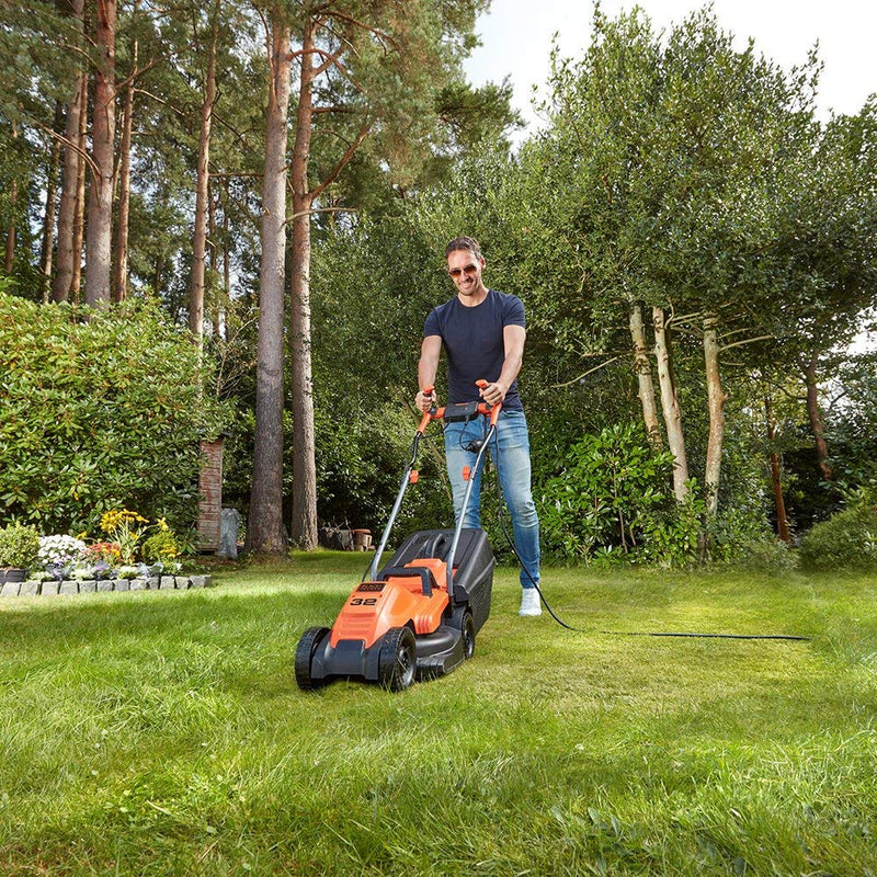 Black & Decker Lawnmower Corded 1200W, Cutting Width 32cm, BEMW451BH-XD