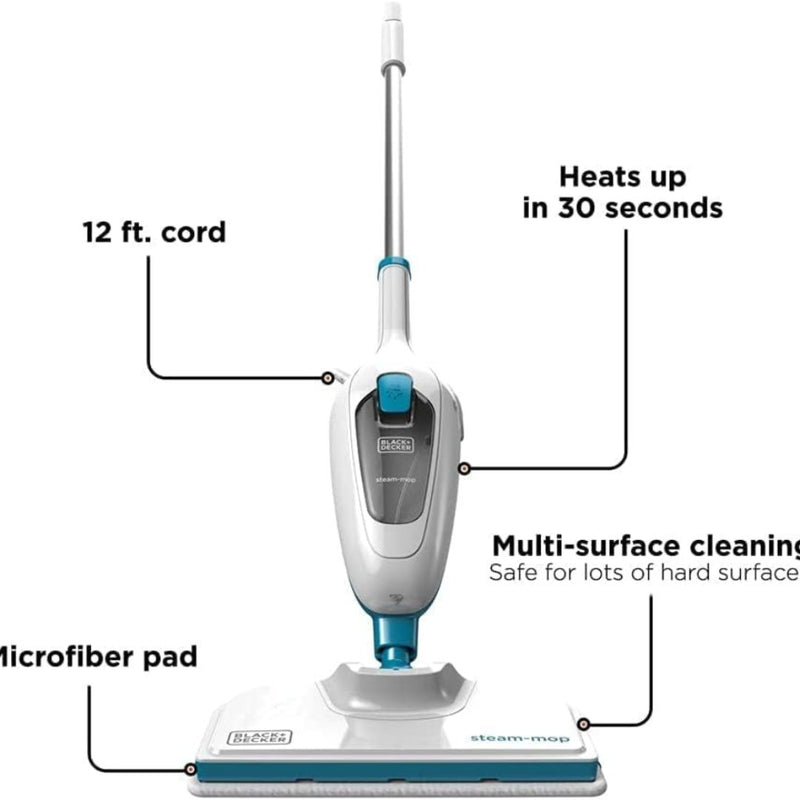 Black & Decker Steam Mop 5-In-1 FSMH13E5 1300W 240V kill up to 99.9% of germs and bacteria