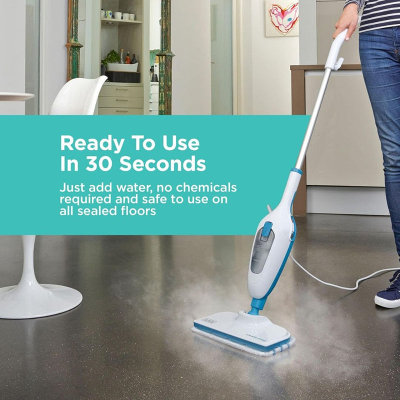 Black & Decker Steam Mop 5-In-1 FSMH13E5 1300W 240V kill up to 99.9% of germs and bacteria