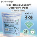 Cloversoft 4 In 1 Anti Dust Mite Basic Laundry Capsules Atlantic Coast 25 Pods