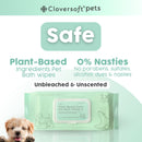 Cloversoft Pets Plant-Based Daily Pet Bath Wipes 70 Sheets