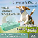 Cloversoft Pets Plant-Based Daily Pet Bath Wipes 70 Sheets