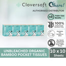 Cloversoft Plant-Based Unbleached Bamboo Pocket Tissues 2 Ply 10 X 10 Sheets