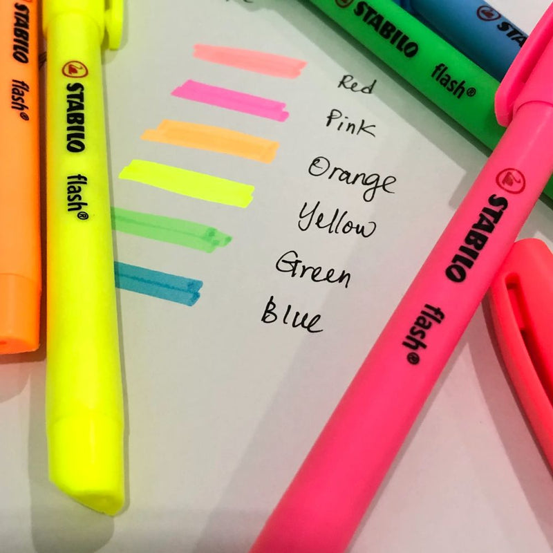 Stabilo Flash Highlighter Yellow/Green/Orange