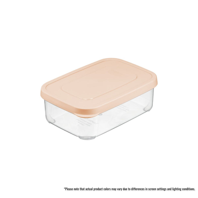 Inochi Hokkaido Rectangular Plastic Food Container Box 1000ml, Mint/Orange