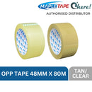 Maple OPP Tape 48mm x 80m, Tan/Clear, Bundle of 6 Rolls
