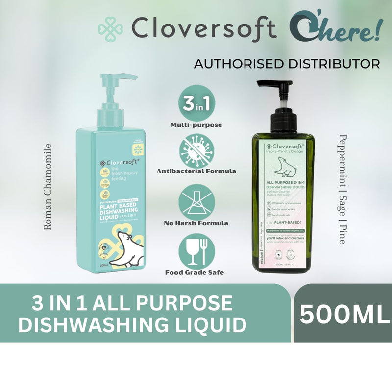 Cloversoft 3in1 Multipurpose Dish Washing Liquid Fruits and Vegetable Cleaner