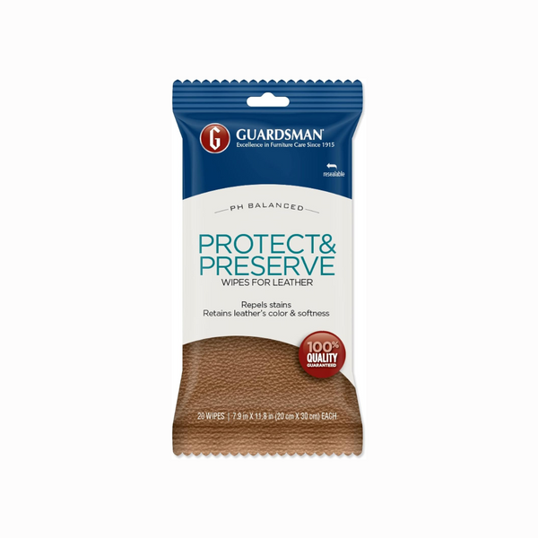 Guardsman Protect & Preserve Leather Wipes 20 Wipes