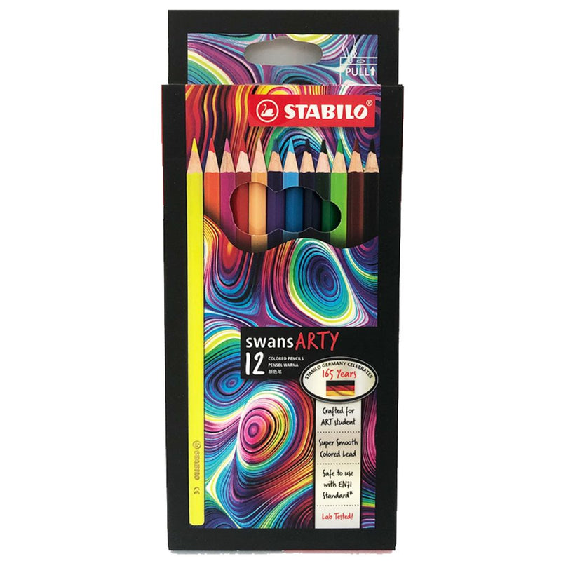 Stabilo Swans Arty Coloured Pencils, 12/24/36/48 Colours Full Length