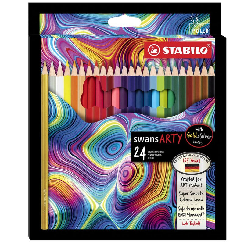 Stabilo Swans Arty Coloured Pencils, 12/24/36/48 Colours Full Length