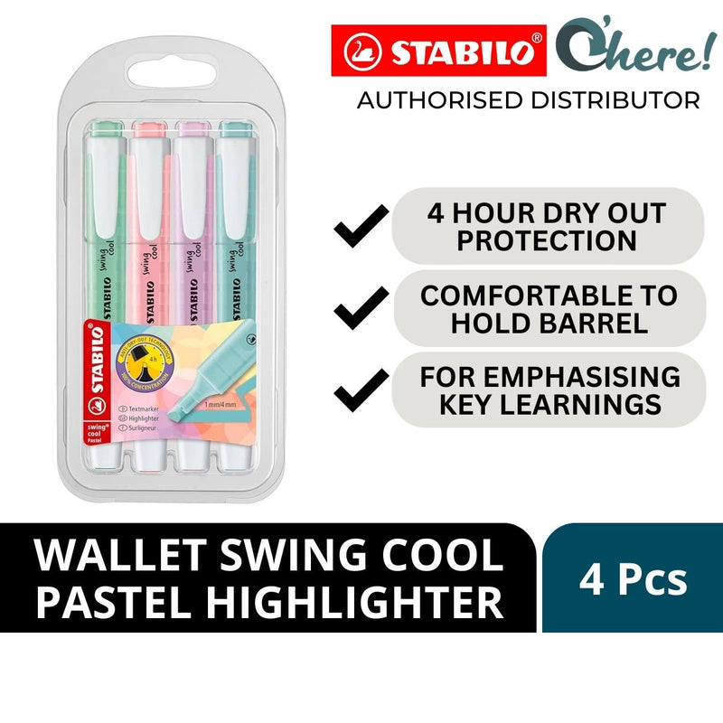 Stabilo Wallet Swing Cool Pastel Highlighter - Set of 4