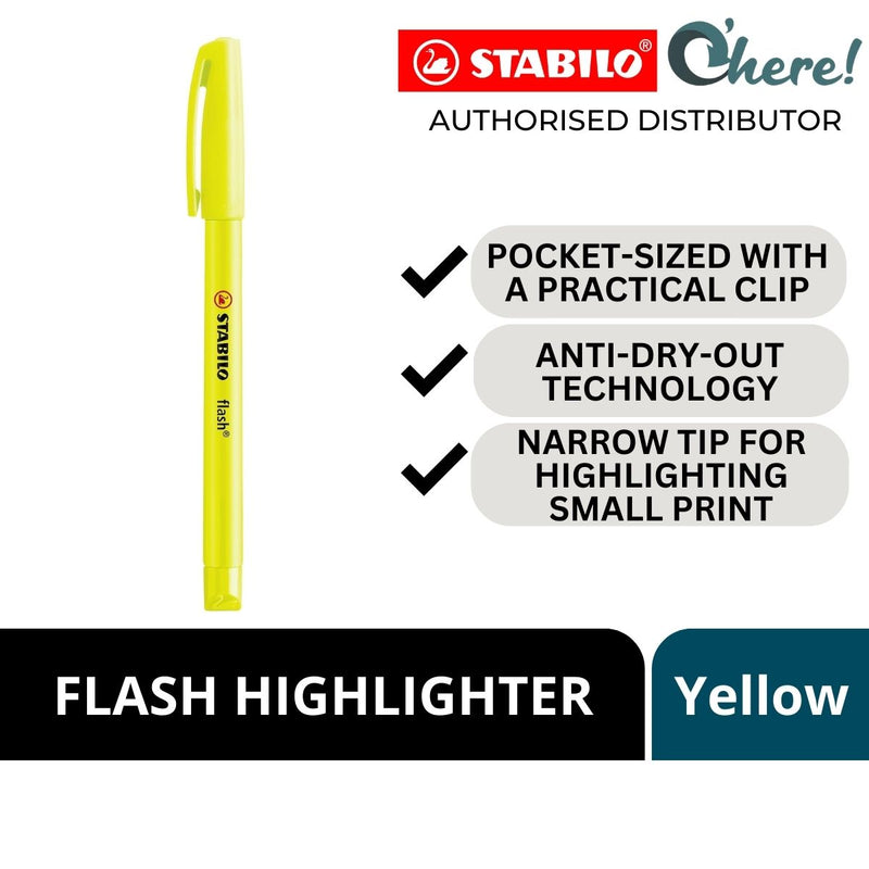 Stabilo Flash Highlighter Yellow/Green/Orange