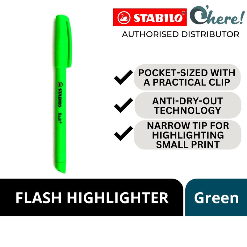Stabilo Flash Highlighter Yellow/Green/Orange