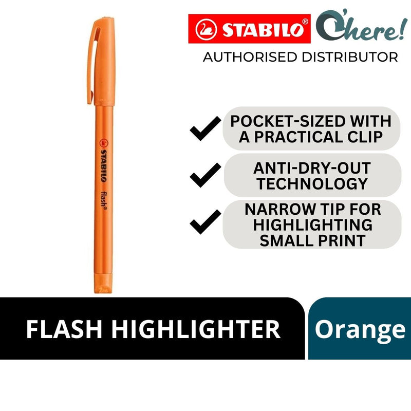 Stabilo Flash Highlighter Yellow/Green/Orange