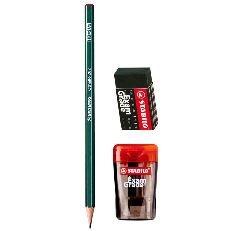 Stabilo Set of 282 Pencil + Eraser + Sharpener and Exam Grade Sharpener With Container