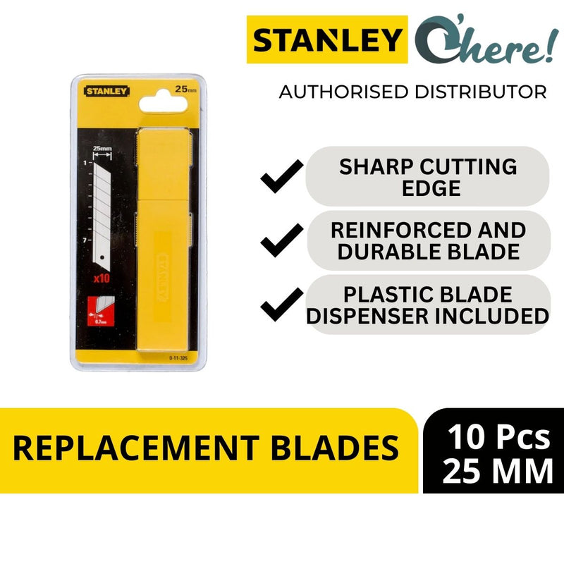Stanley 25mm Replacement Blades, 10 Pcs
