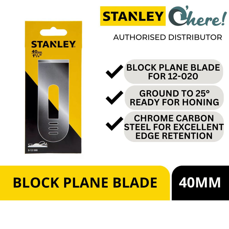 Stanley 0-12-508 Iron Blade For New Block Plane Adjustable 12-020