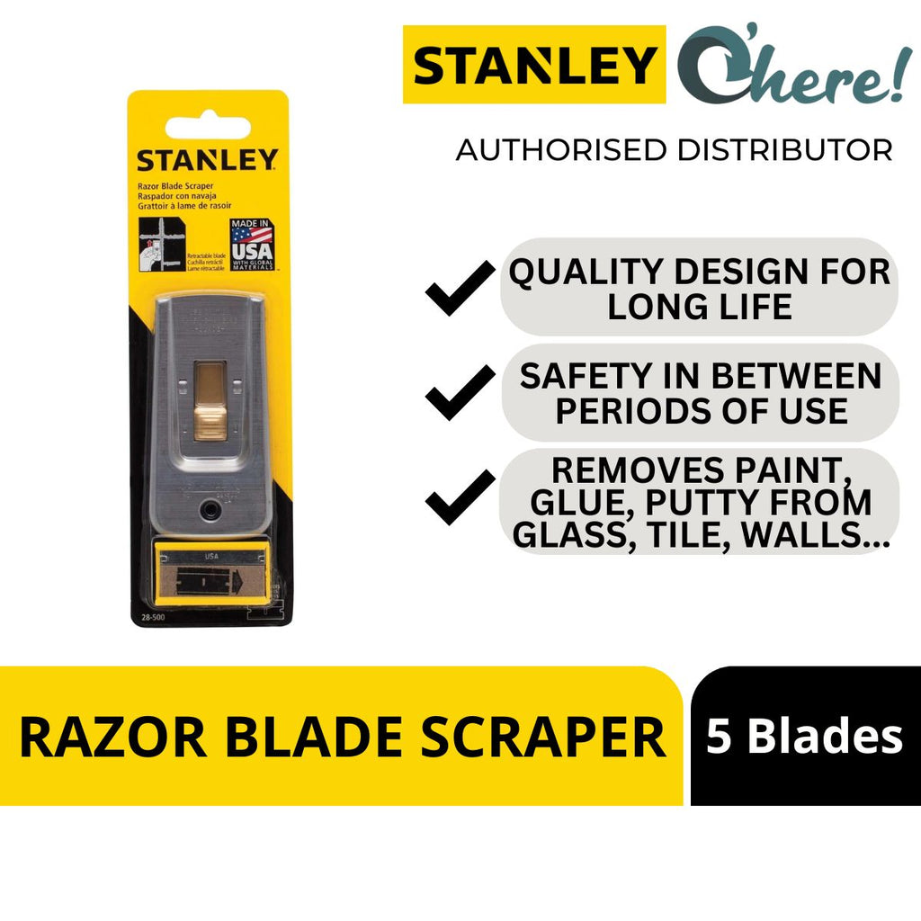Stanley Scraper Razor Stanley 28-500 Razor Blade Scraper With 5 Blades
