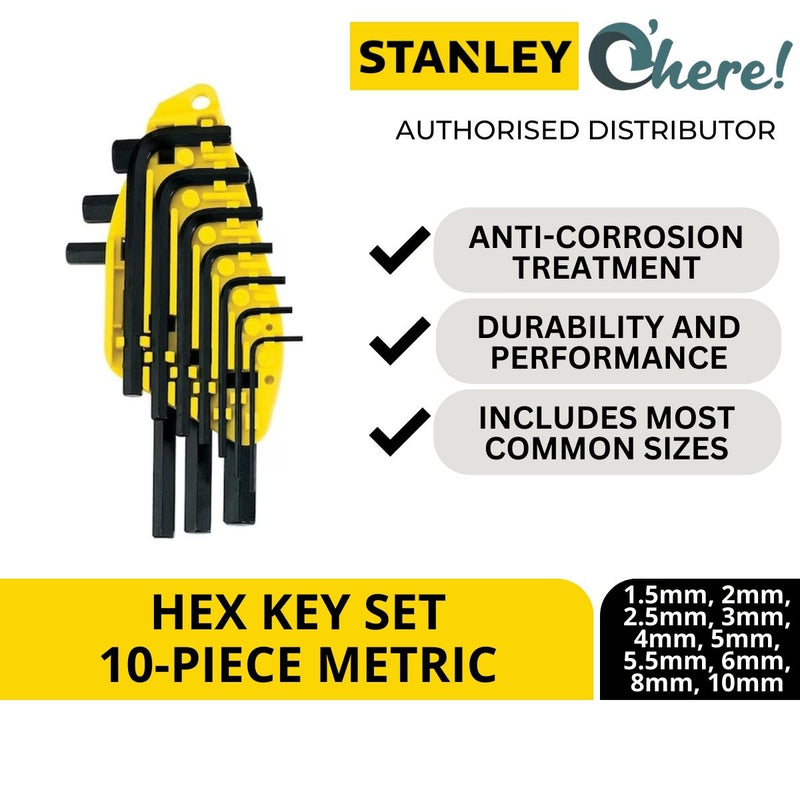 Stanley 10-Piece Metric Hex Key Set