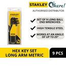 Stanley 69-256 Hex Key Set Long Arm Metric With Ball Head 9 Pcs