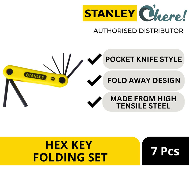 Stanley Hex Key 7 Pcs Metric Folding Set 1.5-6mm