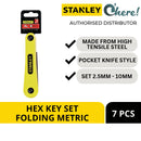 Stanley 69-262 Hex Key Set Folding Metric 7 Pcs, 2.5-10mm
