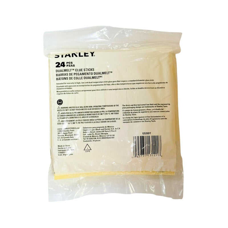 Stanley Dual Melt Glue Stick 4 inches, 24 Pcs