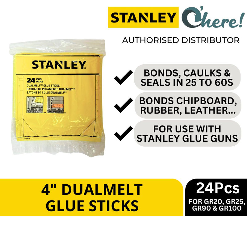 Stanley Dual Melt Glue Stick 4 inches, 24 Pcs