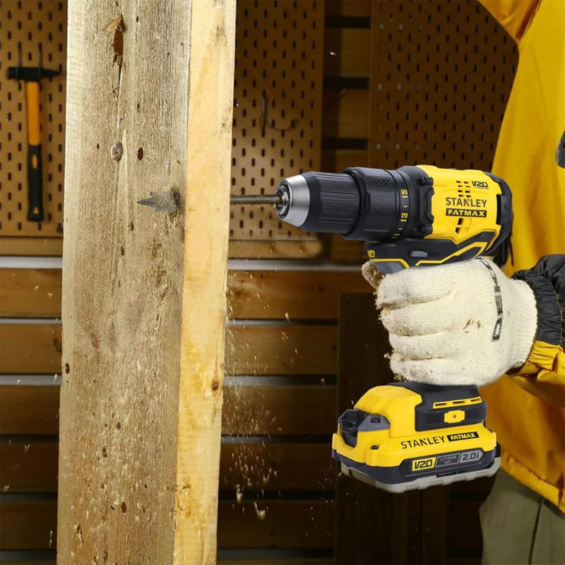 Stanley Fatmax 20V 2X2.0AH 13mm Cordless Brushless Drill Machine Driver SBD710D2K-B1